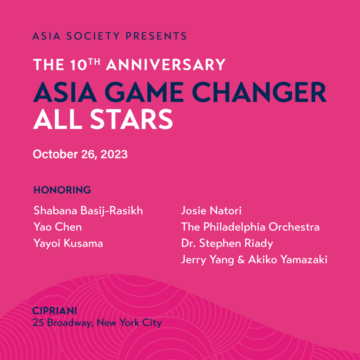 Asia Society to Mark 10th Anniversary of its Asia Game Changer Awards